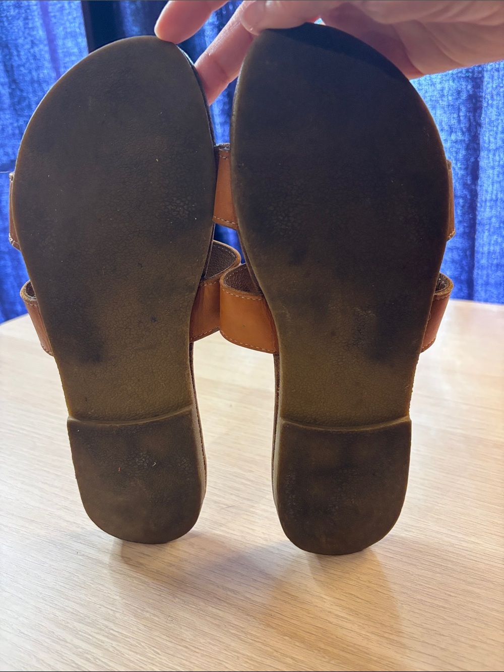 Brown Leather H Shape Slide Sandals - Classic Open-Toe - Picture 5 of 6